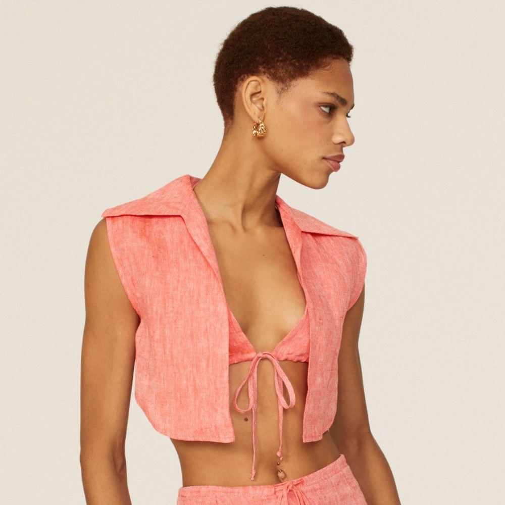 Matthew Bruch Vest with Triangle‎ Top in Red Melange size 5 / XL